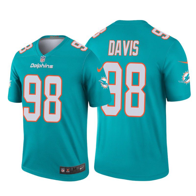 Men Miami Dolphins 98 Raekwon Davis Nike Green Legend NFL Jersey